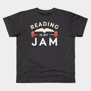 Funny Reading Is My Jam Book Design Kids T-Shirt